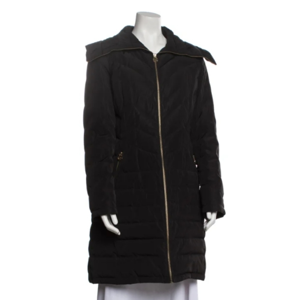 Michael Kors Down Mid Length Long Collar Puffer Coat Women's Size XS